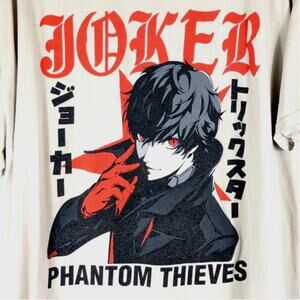 Persona 5 Joker Phantom Thieves Shirt XL Ripple Junction Anime Tee Beige Cotton